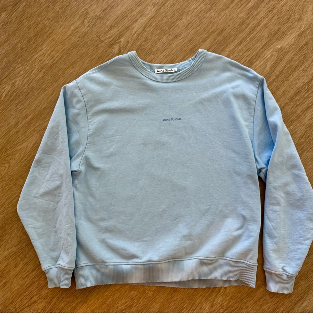 Acne Blue Crewneck Sweater Classic Design
